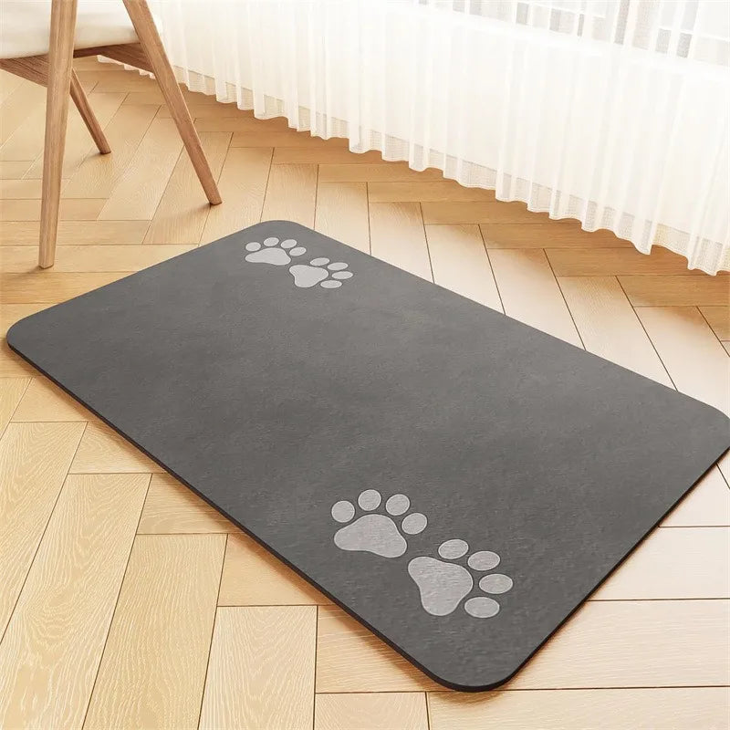 VELZIO AquaMat™ – Tapis Absorbant Antidérapant & Imperméable pour Gamelles Chien et Chat