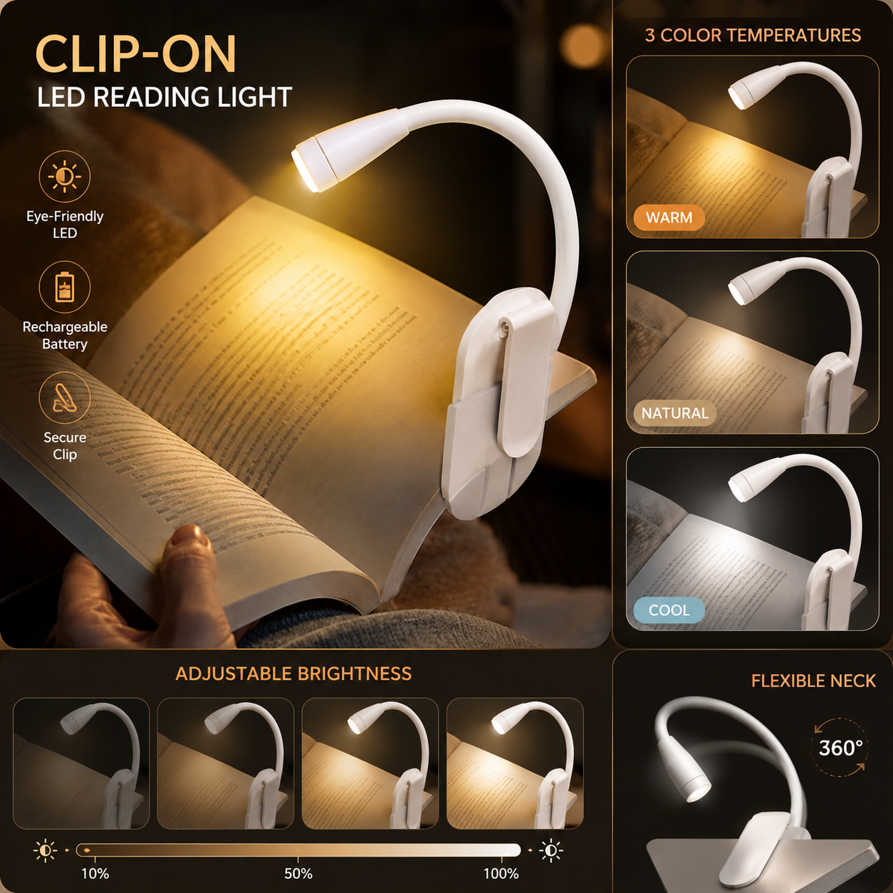Velzio LumiClip™ Lampe Led Portable