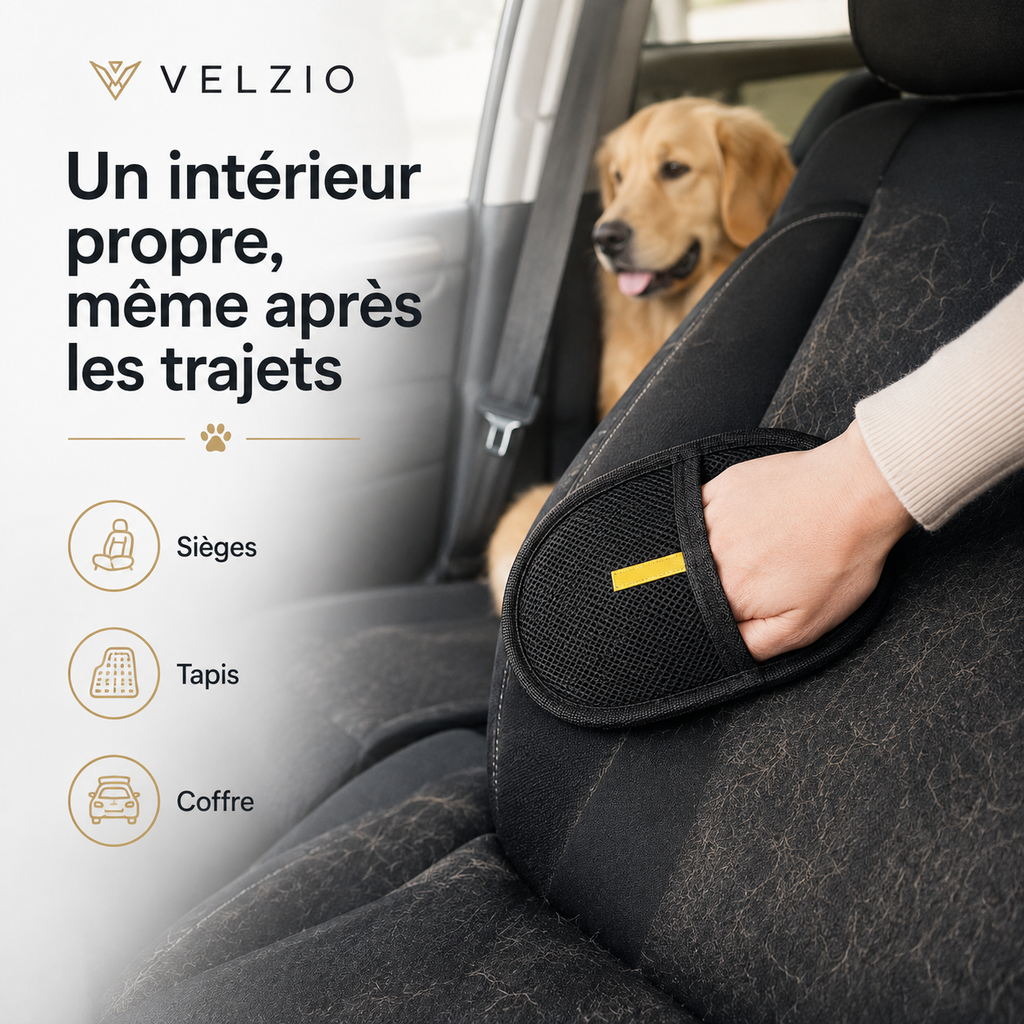 VELZIO FurClean™ Brosse anti-poils réutilisable pour chien & chat